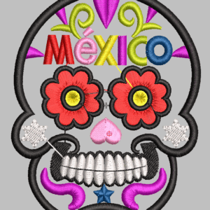 Ponchado de Bordado "Calavera Mexico 01" - Un Toque de Alegría Mexicana